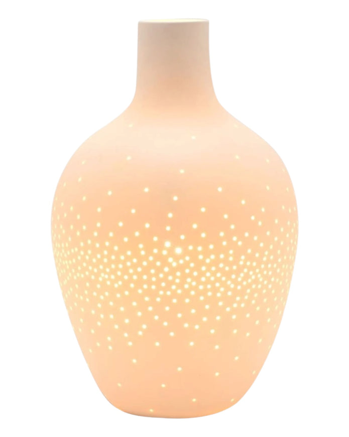 White Ceramic Loire Bottle LED Table Lamp