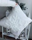 Neutral White Snowflake Cushion Cover - 45cm x 45cm - Lulu Loves Home Lulu Loves Home 