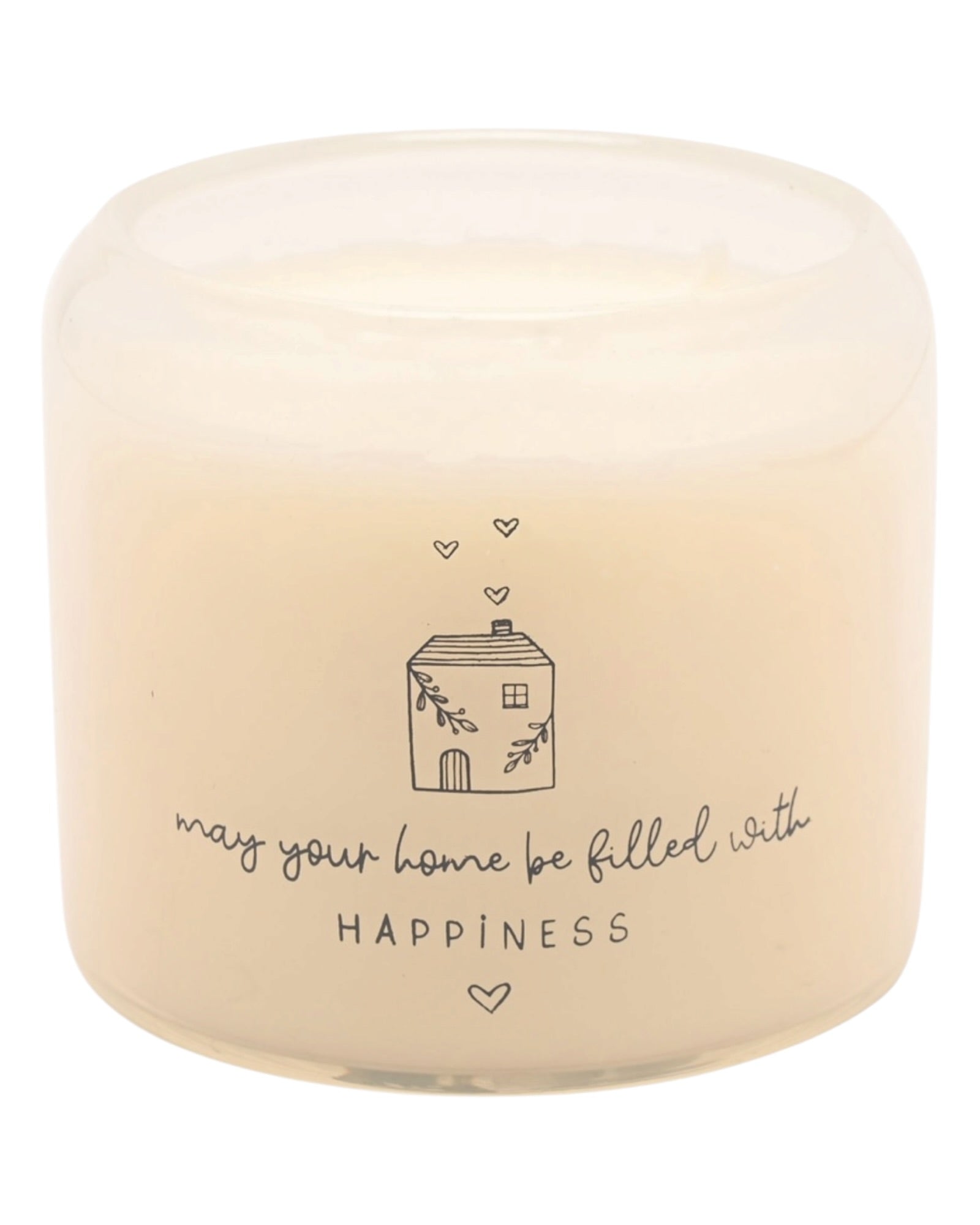 Beige Moments Double Wick Candle - Happy Home