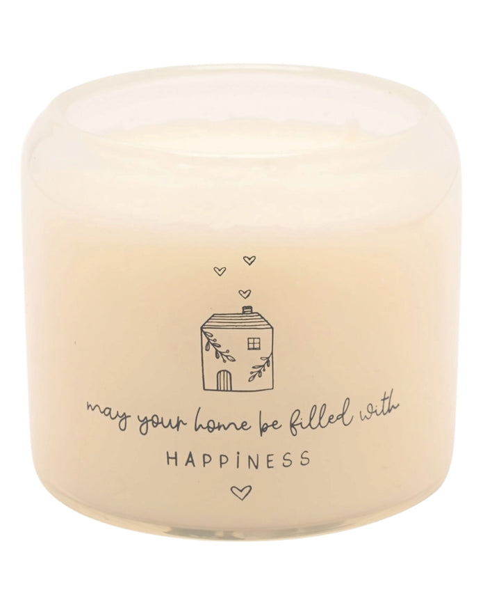 Beige Moments Double Wick Candle - Happy Home