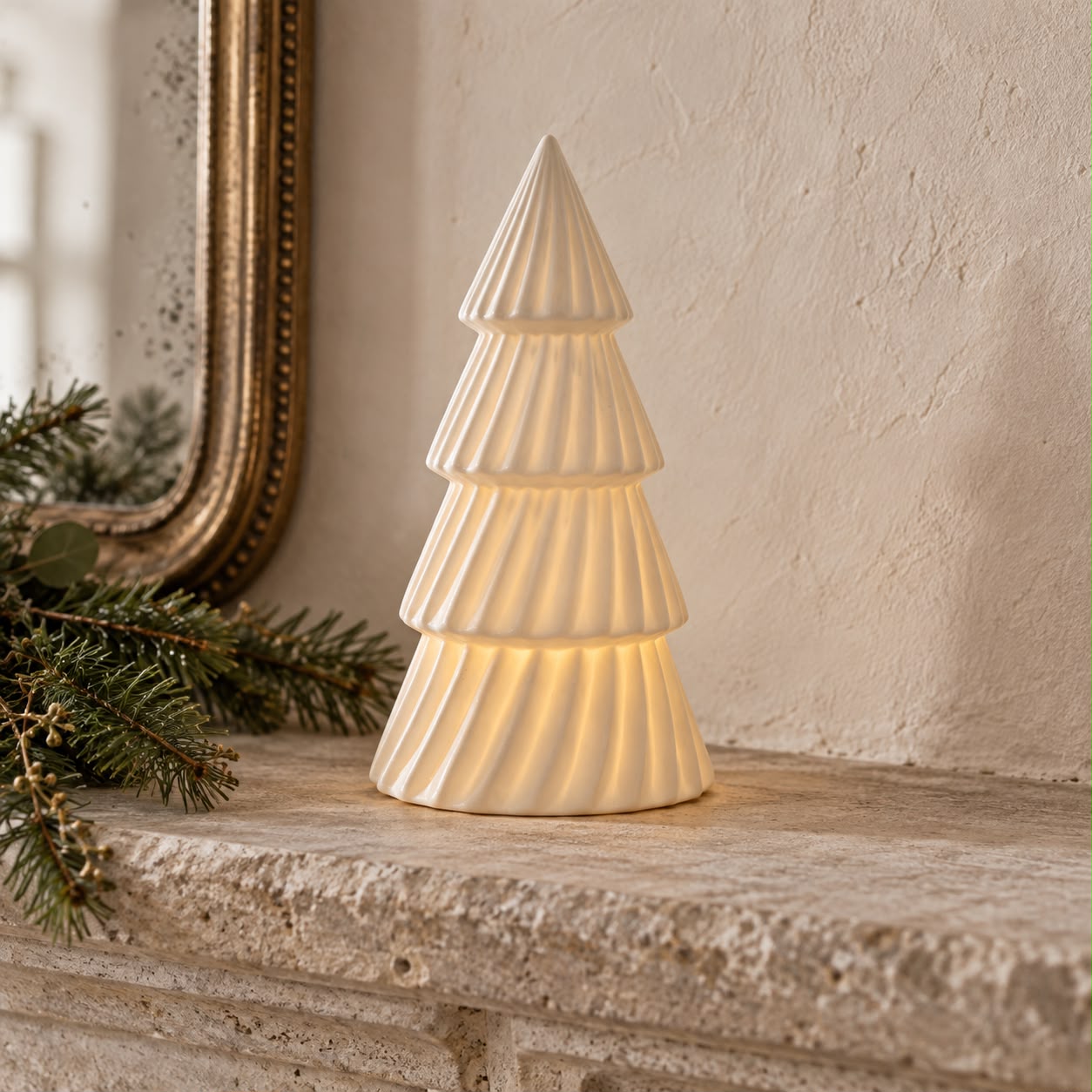 White Ceramic LED Light Up Christmas Tree