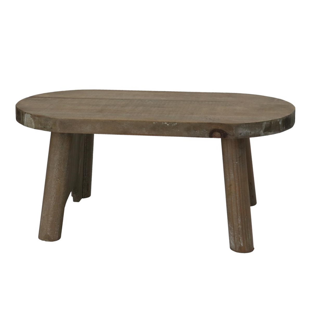Natural wood oval bench by Gisela Graham, a stylish home decor piece with smooth finish and elegant oval shape.