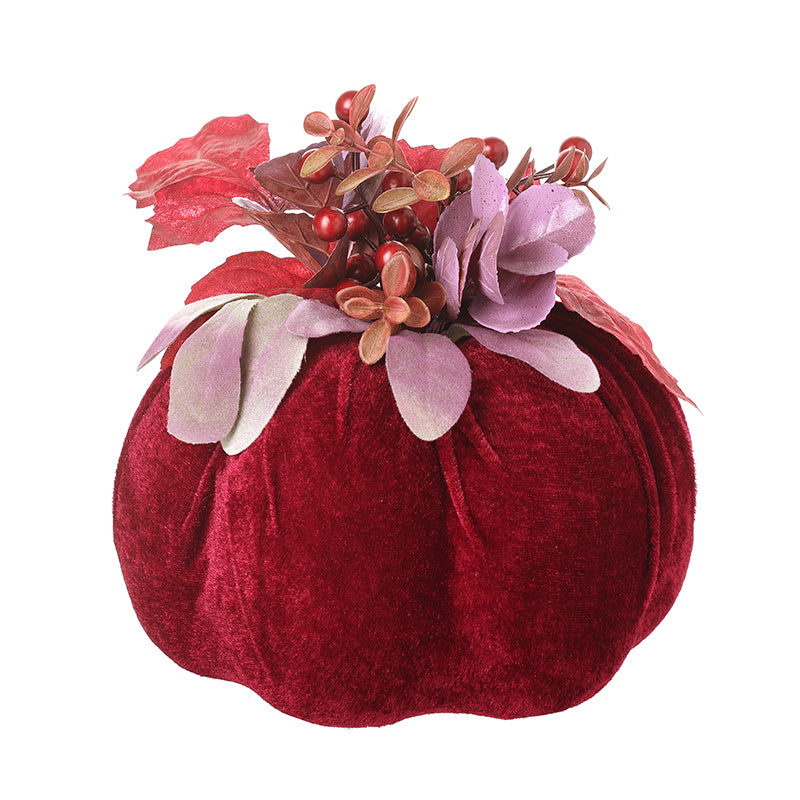 Burgundy Flower Top Velvet Pumpkin