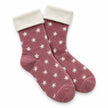 Super Cosy Fluffy Cuff Socks - Pink Star