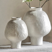 Palawan Neutral White Stoneware Footed Vase