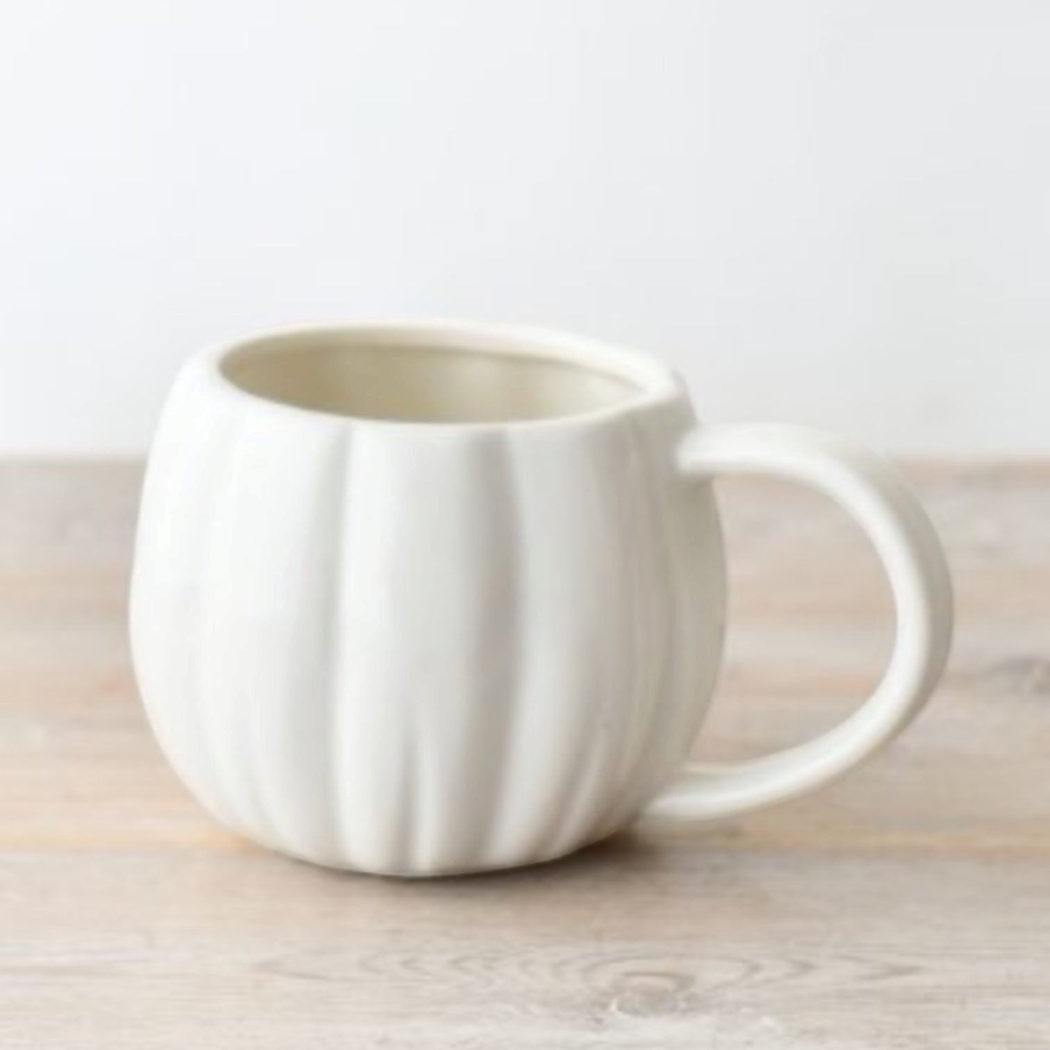 White Ceramic Pumpkin Mug