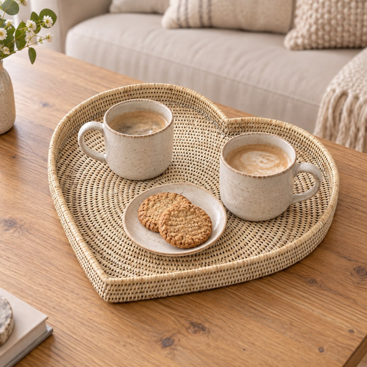Wickham Rattan Heart Tray