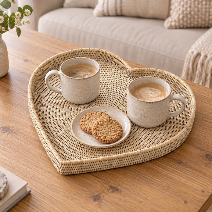 Wickham Rattan Heart Tray