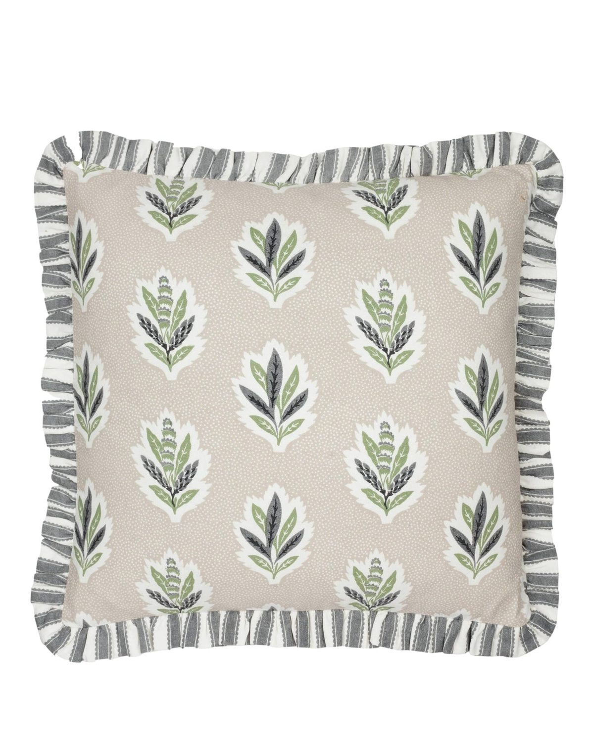 Delph Beige Sessile Leaf Ruffle Cushion Cover