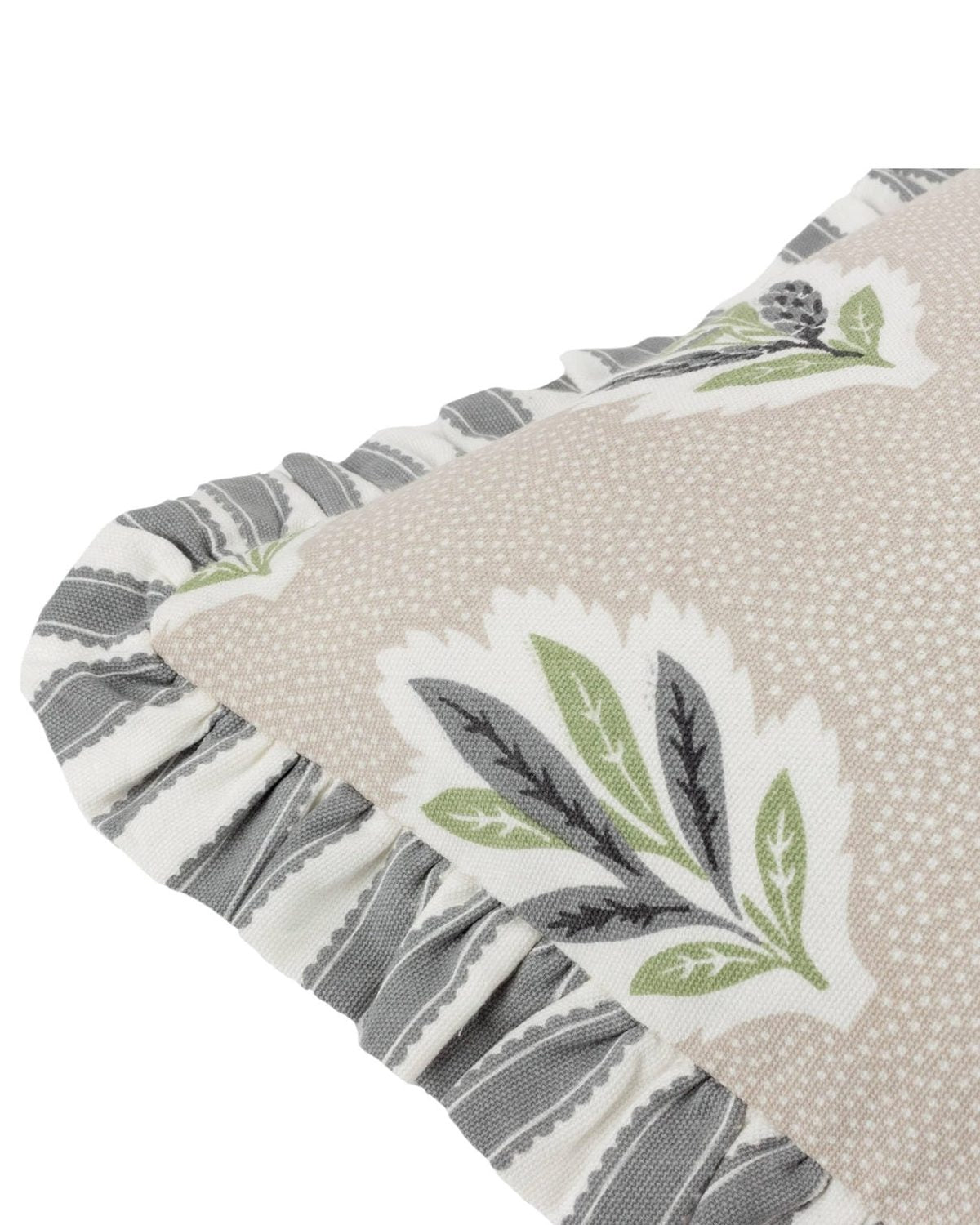 Delph Beige Sessile Leaf Ruffle Cushion Cover
