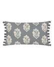 Delph Blue Sessile Leaf Printed Cushion Cover