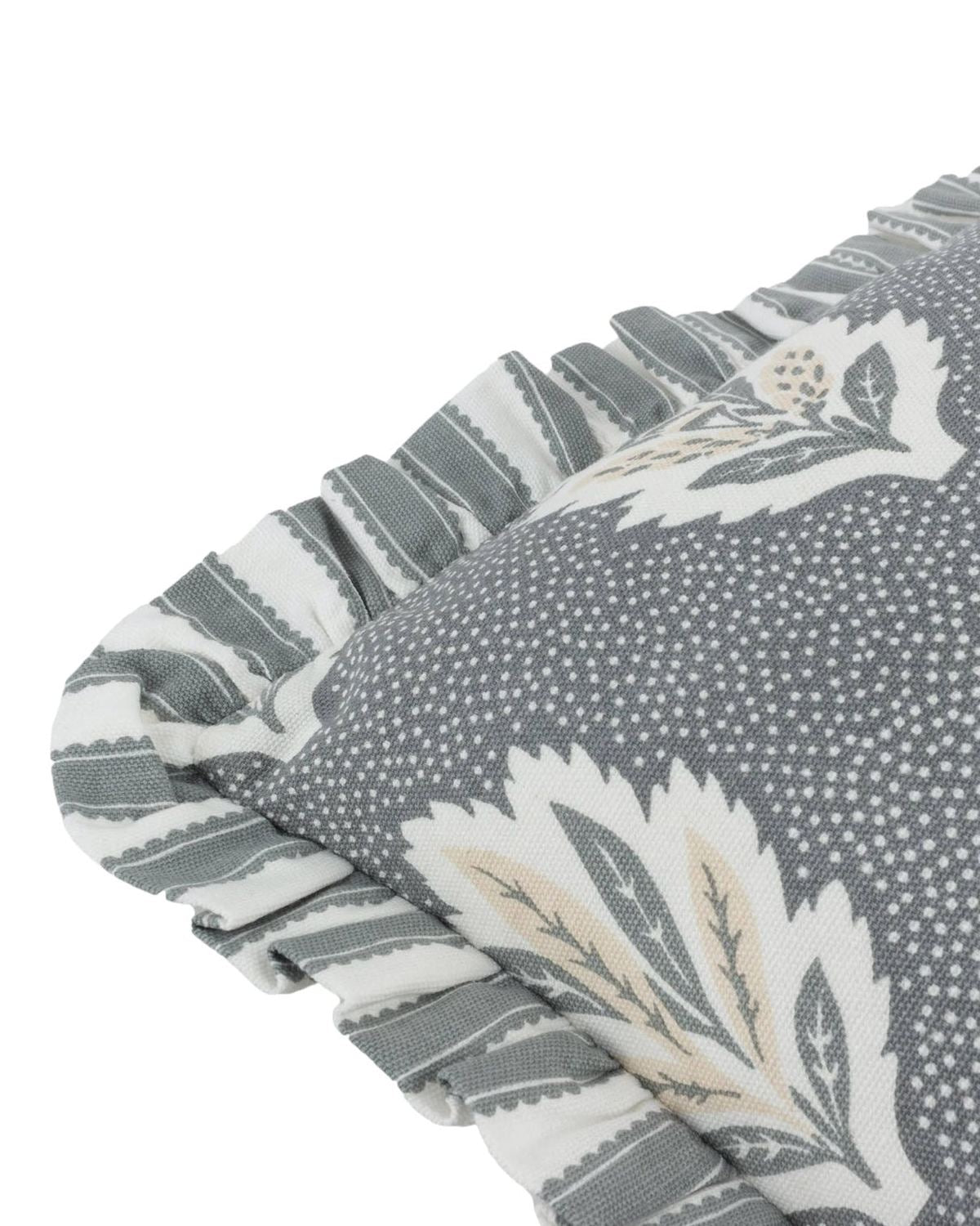 Delph Blue Sessile Leaf Ruffle Cushion Cover
