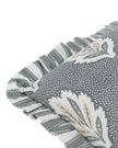 Delph Blue Sessile Leaf Ruffle Cushion Cover
