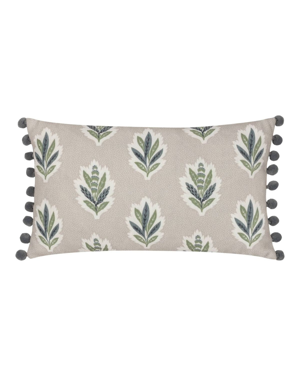 Delphi Beige Sessile Leaf Printed Cushion Cover