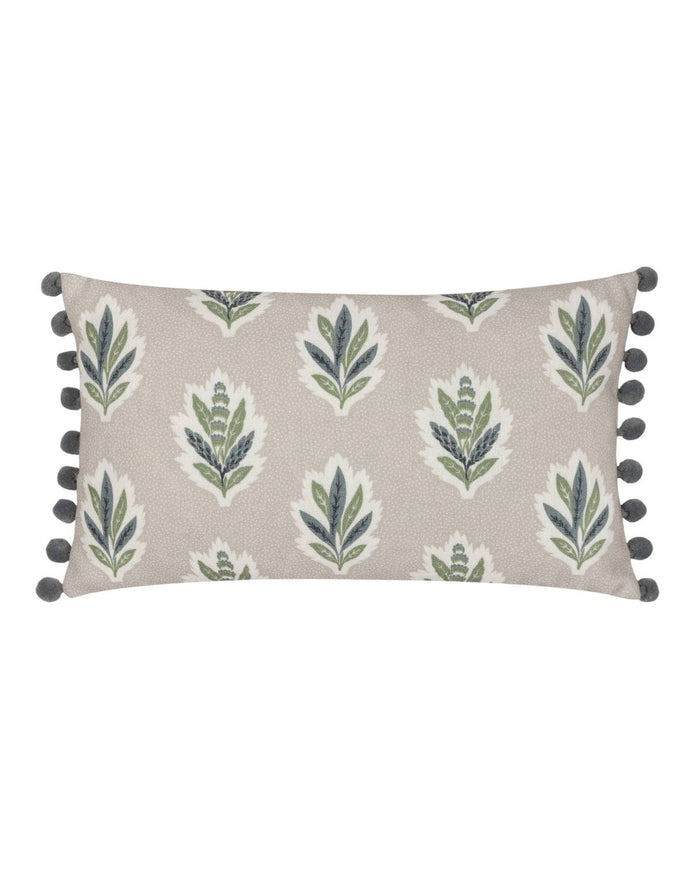 Delphi Beige Sessile Leaf Printed Cushion Cover