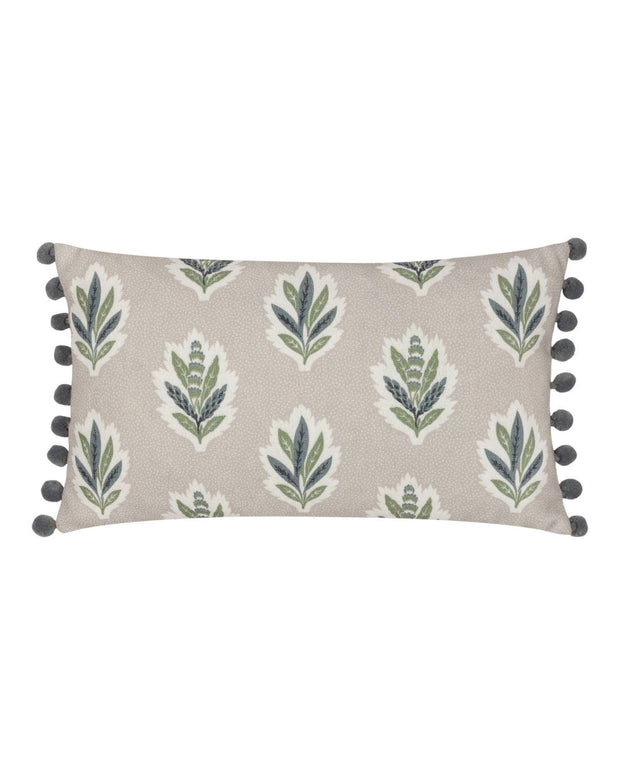 Delphi Beige Sessile Leaf Printed Cushion Cover