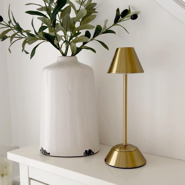 White glazed Liv vase by Hill Interiors, elegant ceramic vase with smooth white finish, perfect for home decor.