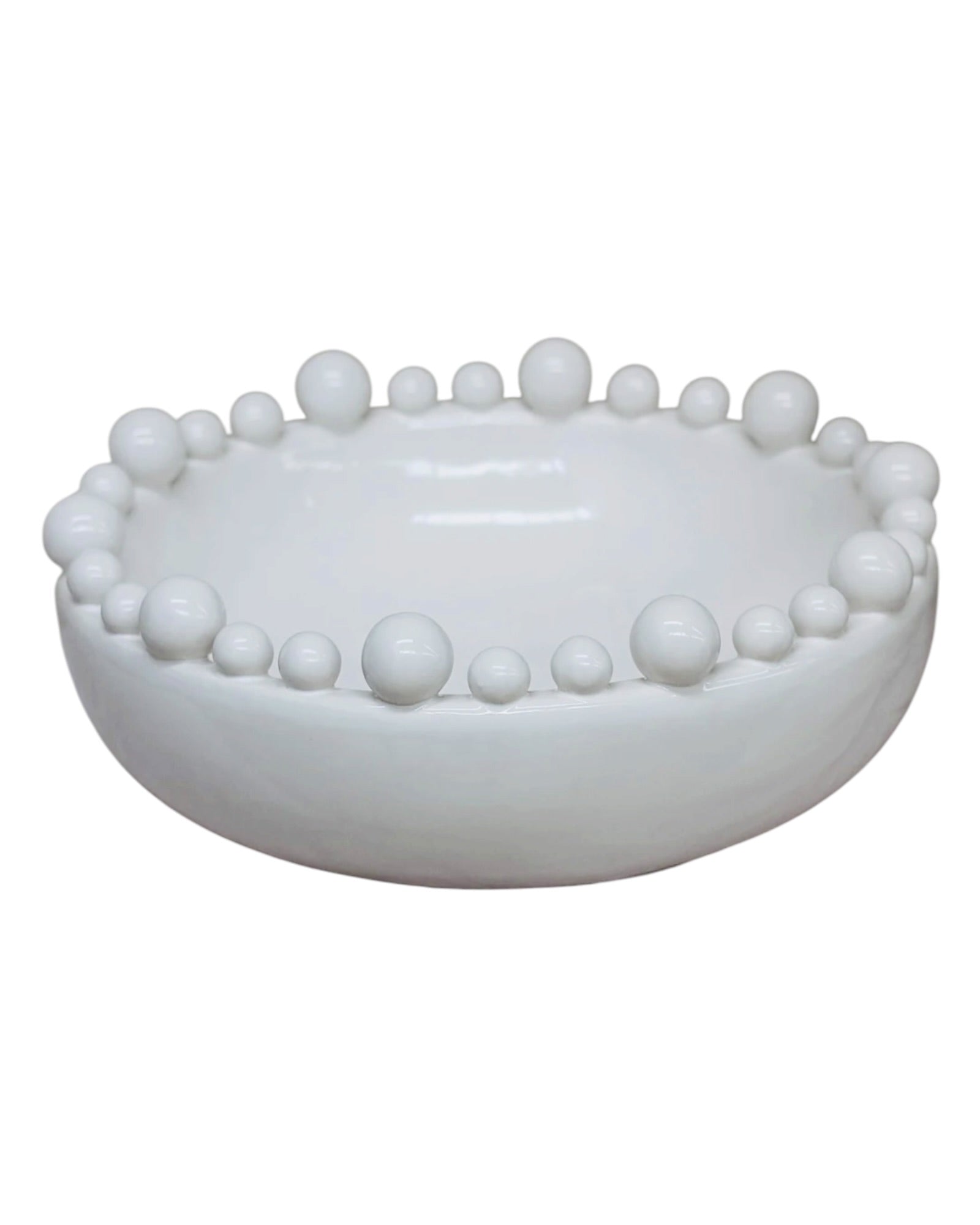 Extra Large White Bobble Edged Bowl