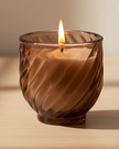 Brown Glass Twisted Candle - Mimosa And Cardamon