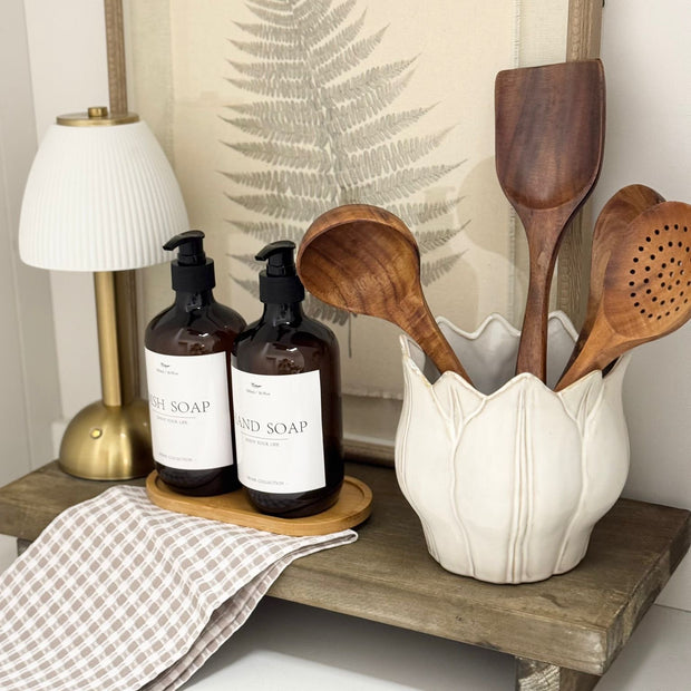 Natural wooden rectangle rustic display riser for home decor by Gisela Graham, available in small and large sizes.