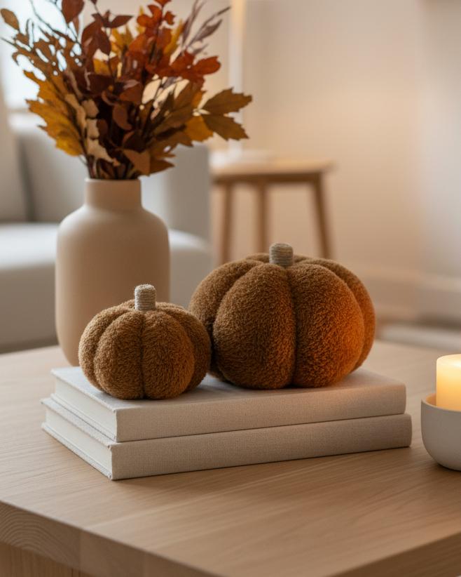 Brown Faux Fur Pumpkin