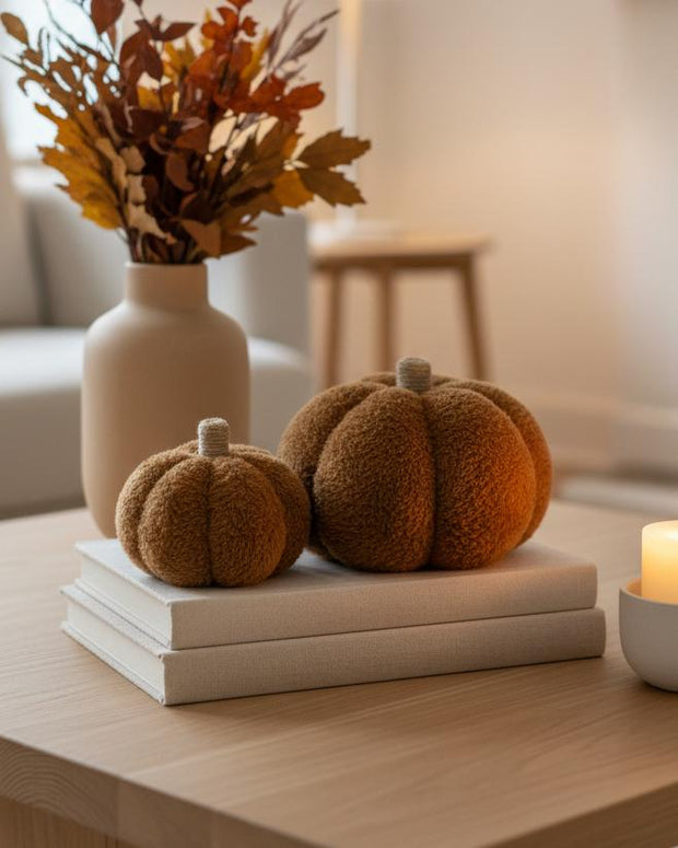 Brown Faux Fur Pumpkin