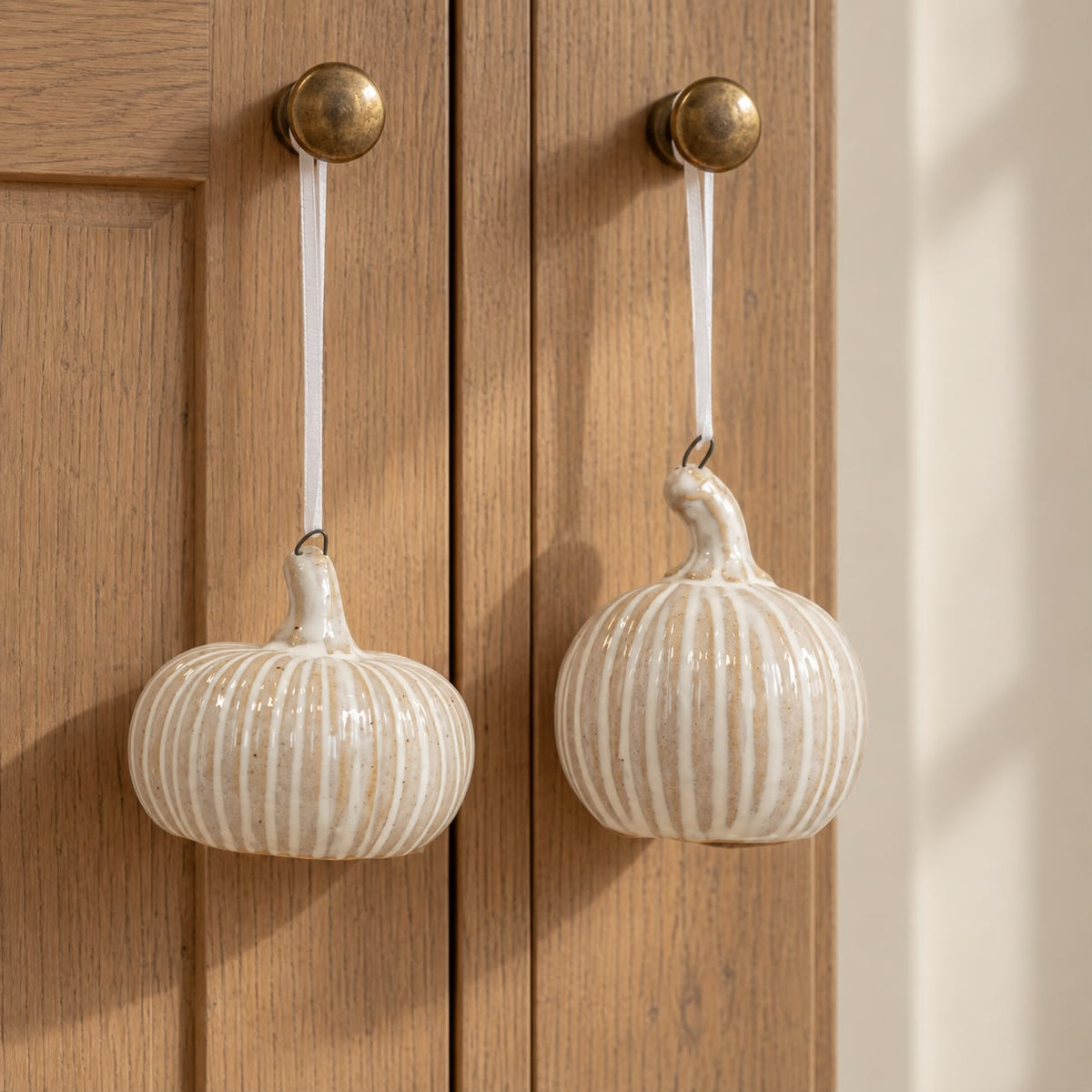 Hanging Ceramic Natural Pumpkin
