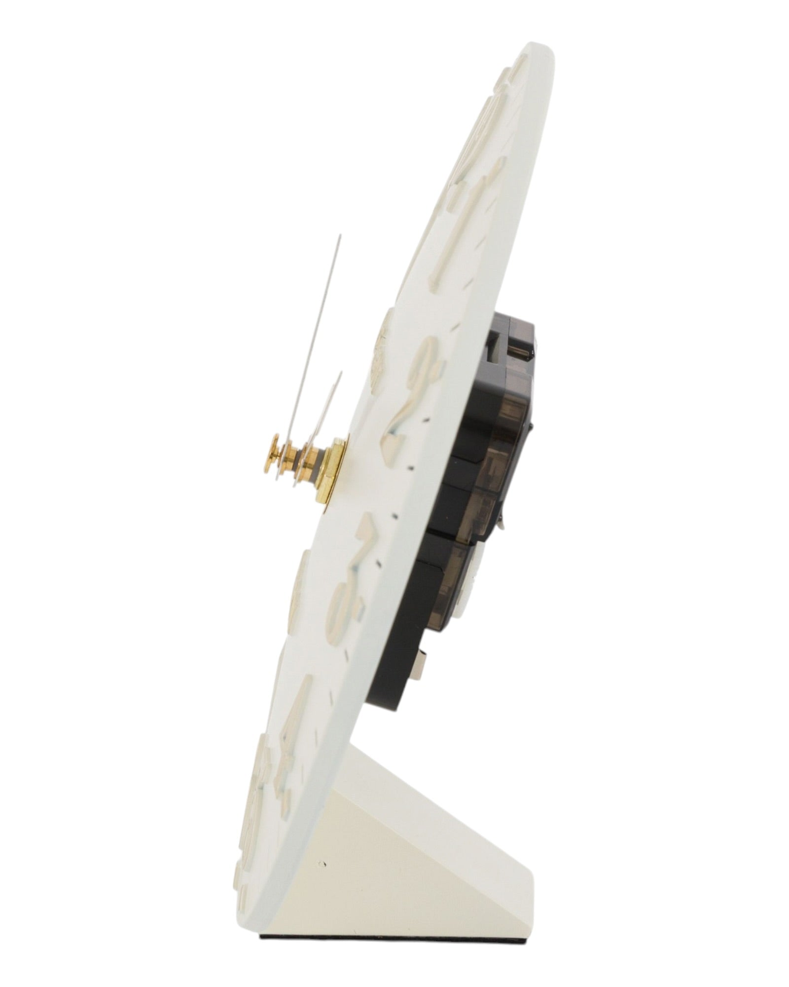 Thomas Kent 6-inch Arabic Mantle Clock in oatmeal white with black numerals, showcasing a classic clock design from Gallery Direct.