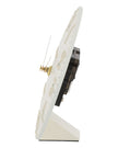 Thomas Kent 6-inch Arabic Mantle Clock in oatmeal white with black numerals, showcasing a classic clock design from Gallery Direct.