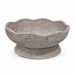 Rattan Scalloped Footed Fruit Bowl
