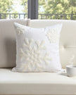 Neutral White Snowflake Cushion Cover