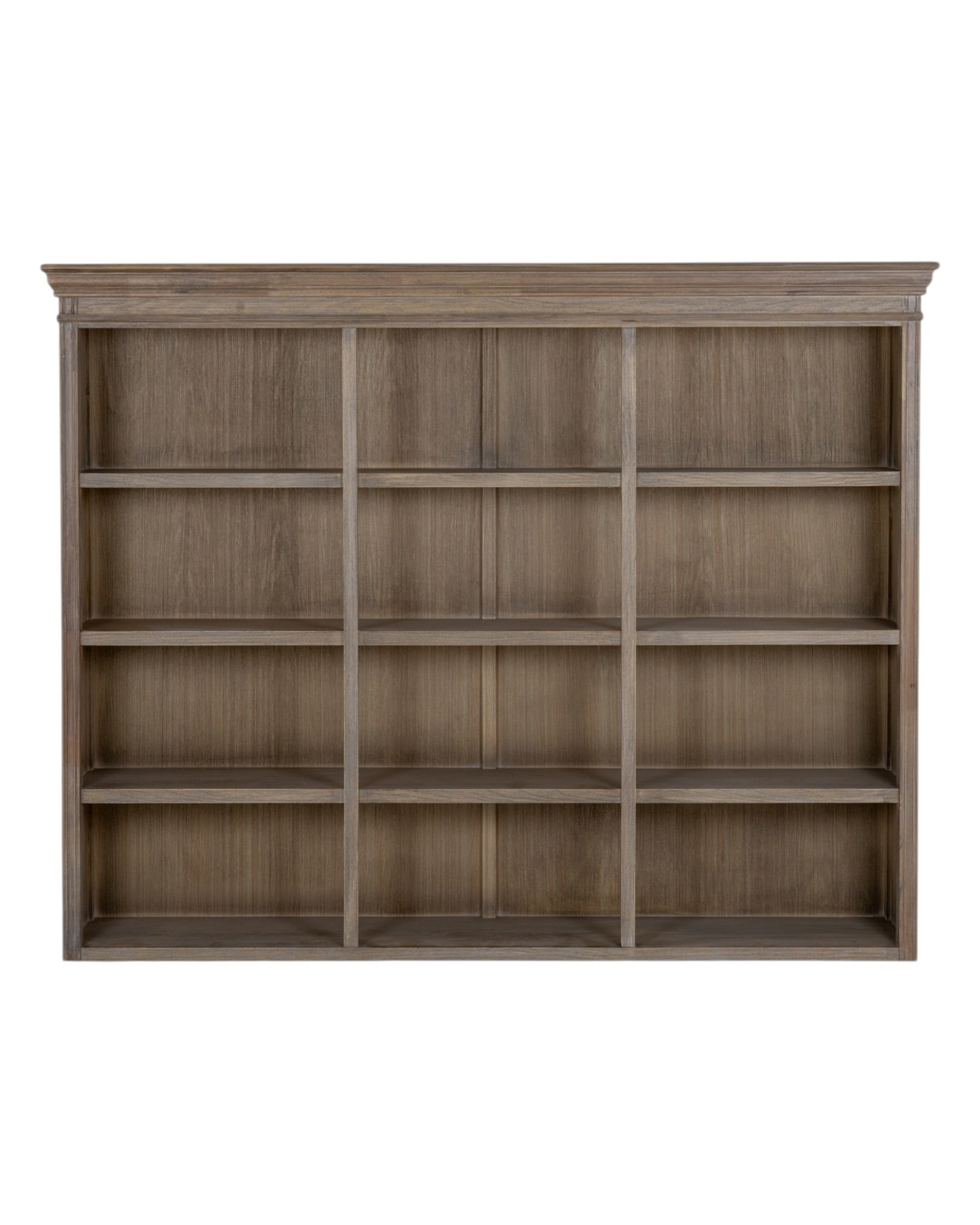 Large Delphine Collection 3-shelf dresser top from Hill Interiors, showcasing a stylish wooden furniture piece with storage shelves.