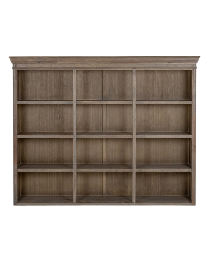 Large Delphine Collection 3-shelf dresser top from Hill Interiors, showcasing a stylish wooden furniture piece with storage shelves.