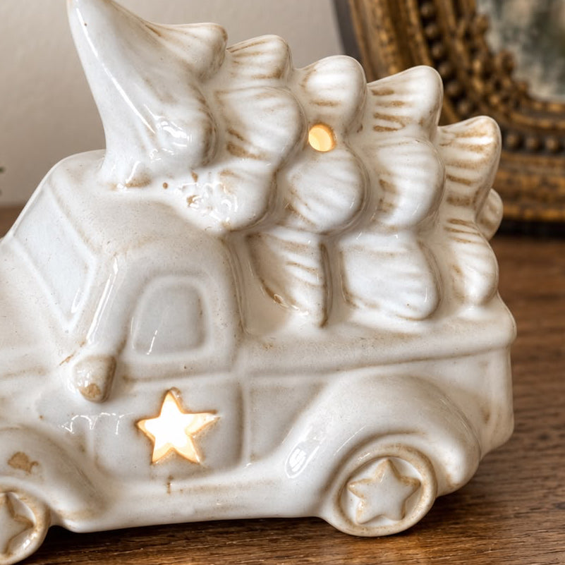 White LED Light Up Christmas Tree Car