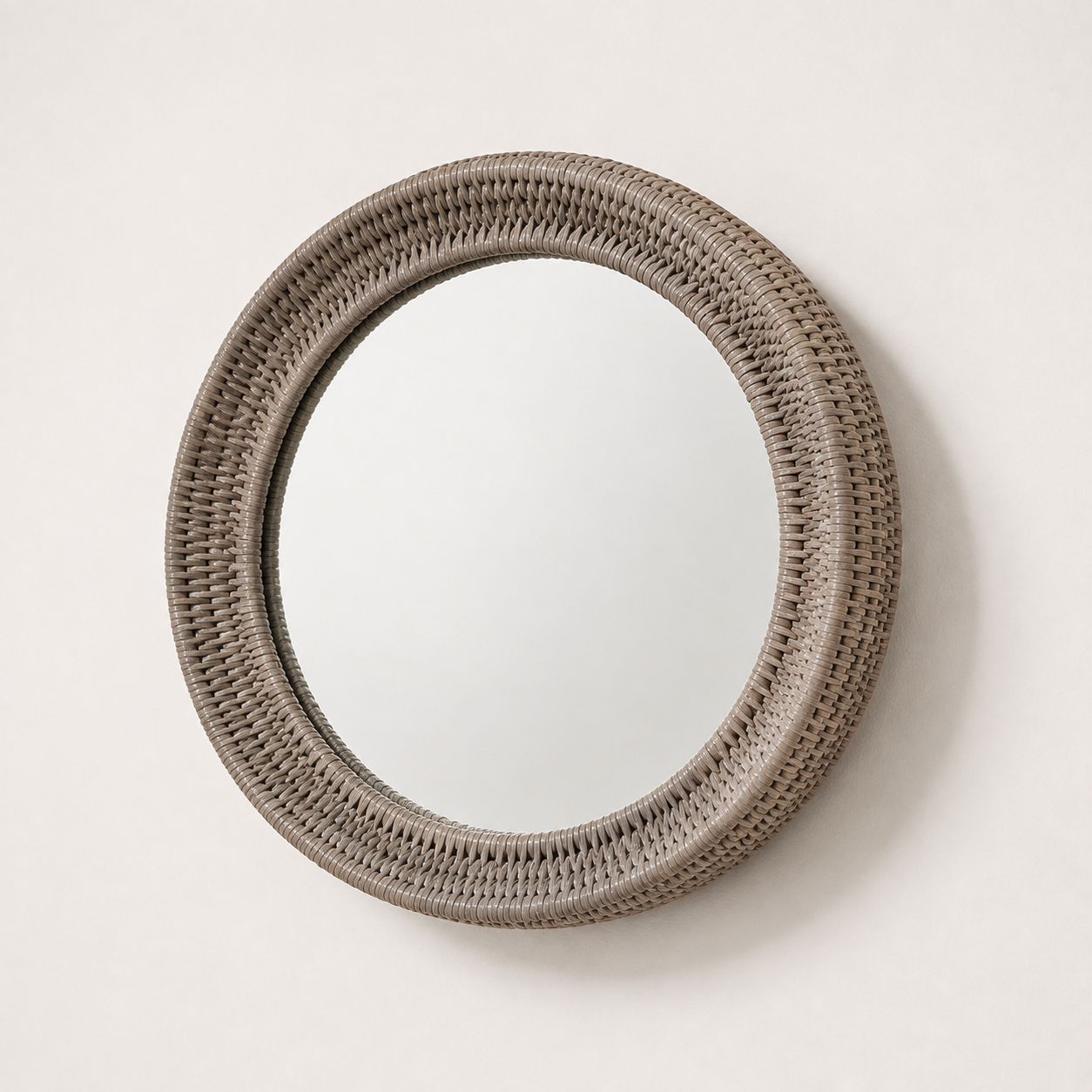 Wickham Rattan Natural Round Mirror