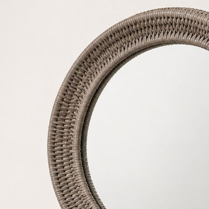 Wickham Rattan Natural Round Mirror