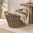 Burley Oval Log Basket with Hessian Liner