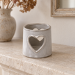 Glazed Ceramic Tealight Holder With Heart Cut Out