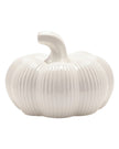 White Ceramic Ribbed Pumpkin