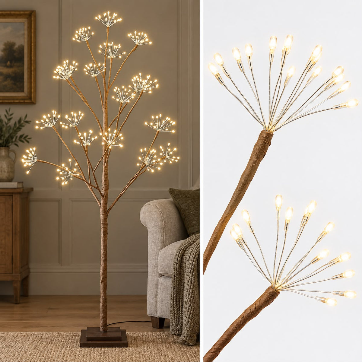 Light Up LED Woodland Christmas Tree by Lightstyle London with glowing lights and detailed woodland design.