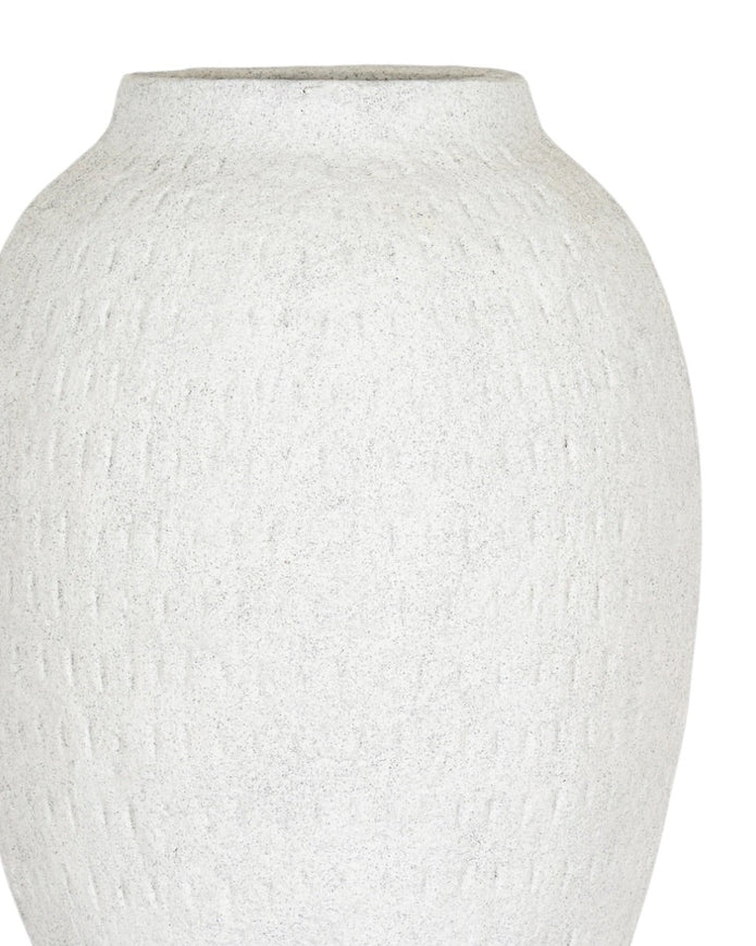 Ashen white matte tall vase by Hill Interiors, featuring a sleek, modern design with smooth surface and elegant shape.