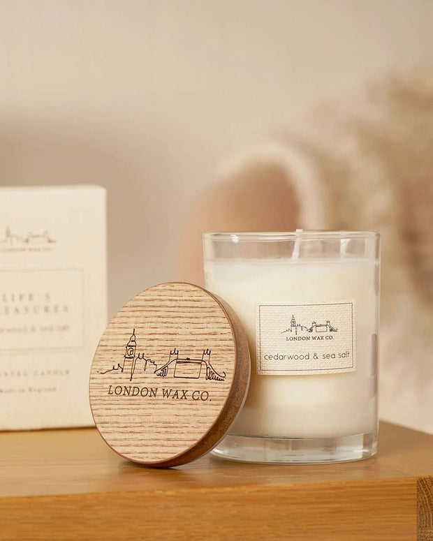 London Wax Company Lidded Candle - Cedarwood and Sea Salt