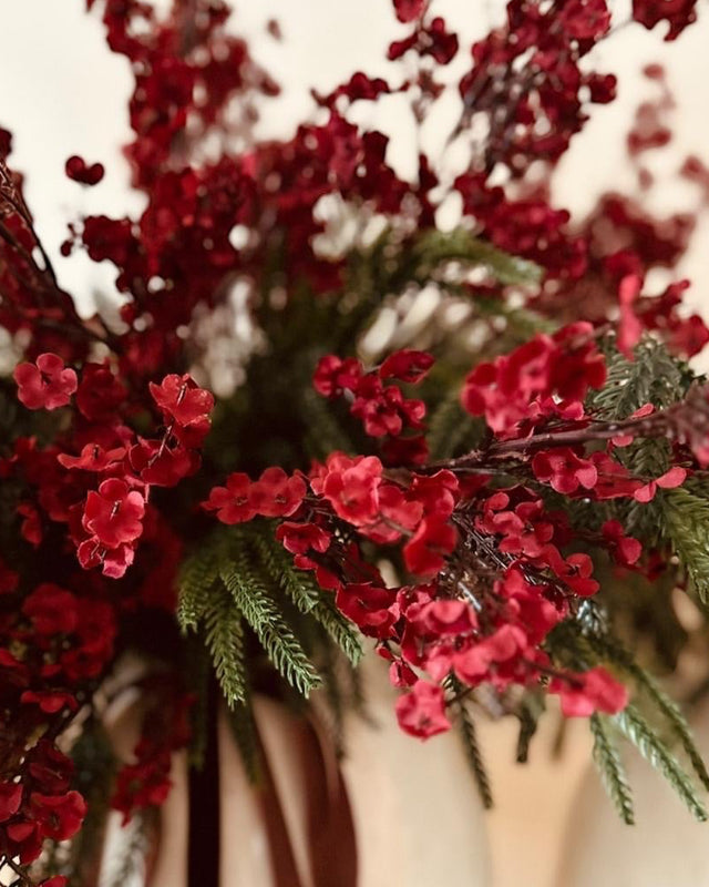 Artificial Christmas Burgundy Gypsophelia Stem