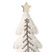 Tall Felt Tree With Star On Wood Base, close-up of the gold star and embroidered felt branches