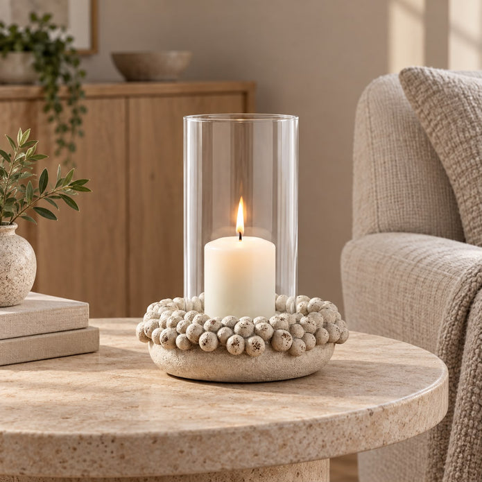 Bobble Ceramic Candle Hurricane Lantern – product view 2