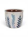 Blue Floral Plant Pot