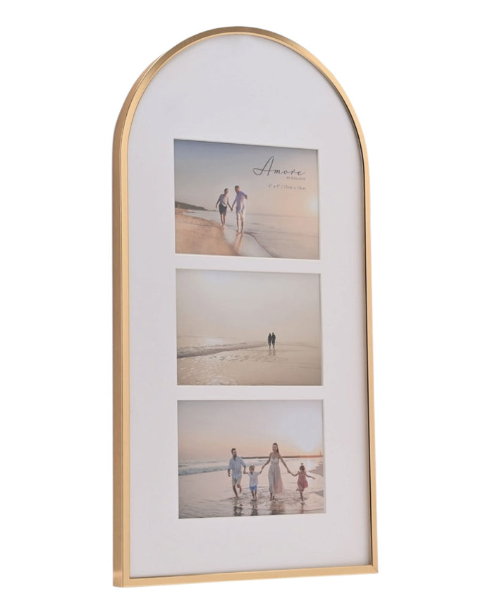 Arched Top Gold And White Multi Photo Frame