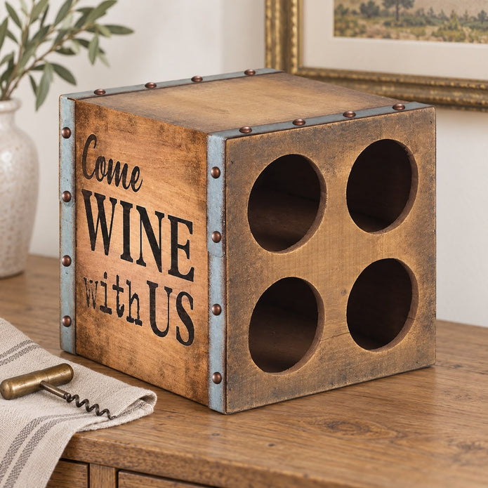 Wooden gift box labeled 