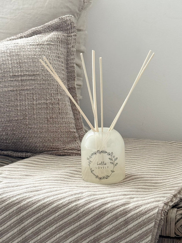 Beige Moments Clear Glass Reed Diffuser -  Hello Lovely
