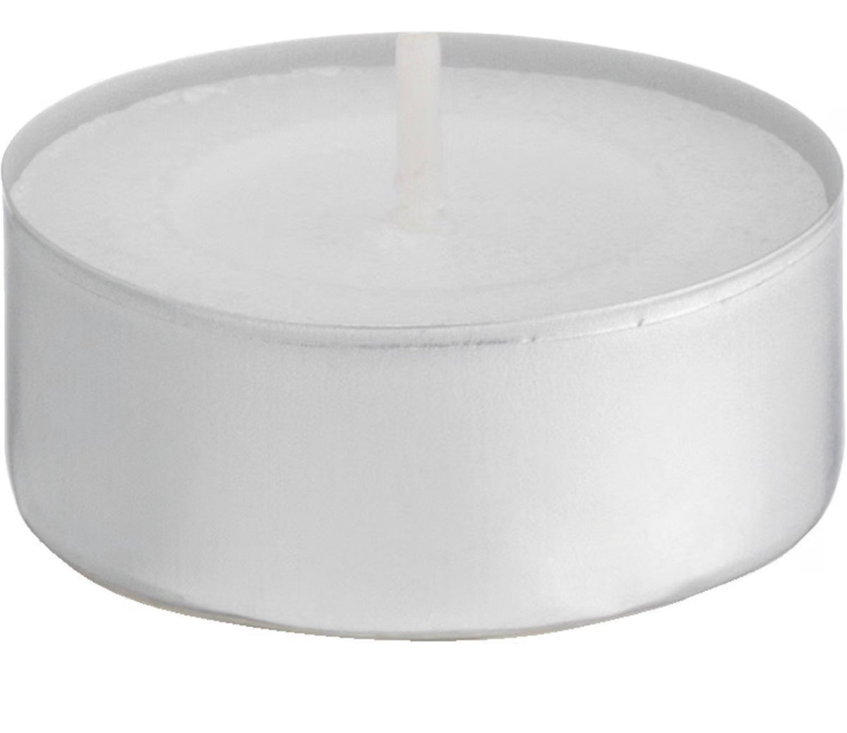 Set of four unscented large maxi tealight candles from Ancient Wisdom, shown in a close-up image.